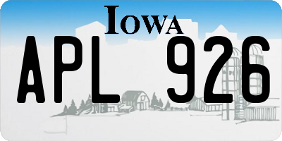 IA license plate APL926