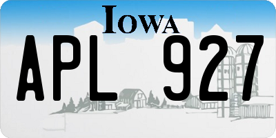 IA license plate APL927