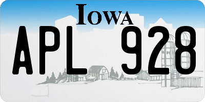 IA license plate APL928