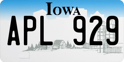 IA license plate APL929