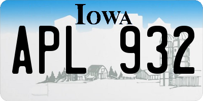 IA license plate APL932