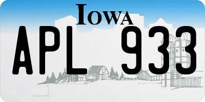 IA license plate APL933