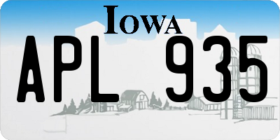 IA license plate APL935