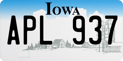 IA license plate APL937