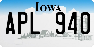 IA license plate APL940