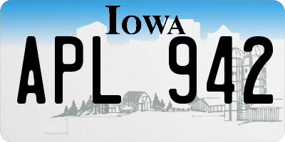 IA license plate APL942