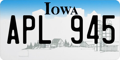IA license plate APL945