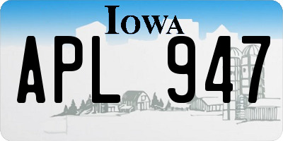 IA license plate APL947
