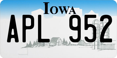 IA license plate APL952