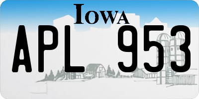 IA license plate APL953