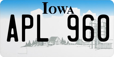 IA license plate APL960