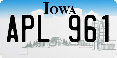 IA license plate APL961