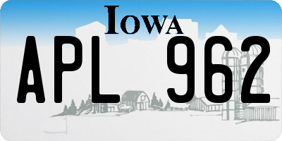 IA license plate APL962