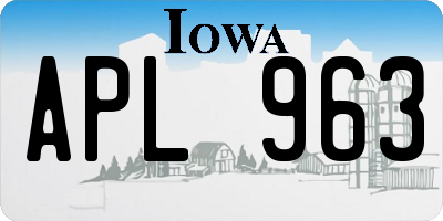 IA license plate APL963
