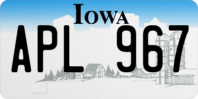IA license plate APL967