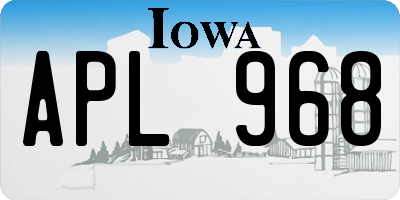 IA license plate APL968