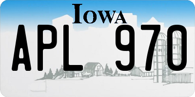IA license plate APL970