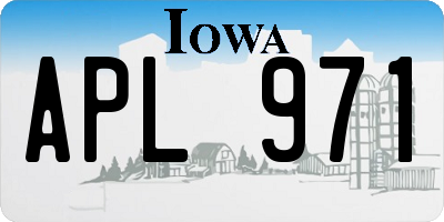 IA license plate APL971