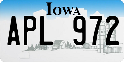 IA license plate APL972