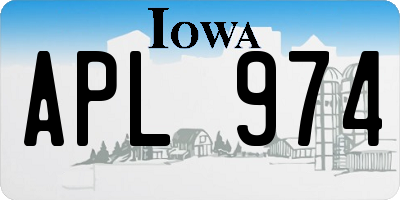 IA license plate APL974