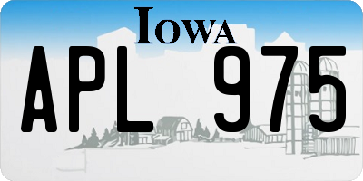 IA license plate APL975