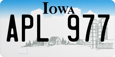 IA license plate APL977