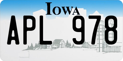 IA license plate APL978