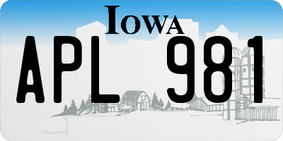 IA license plate APL981