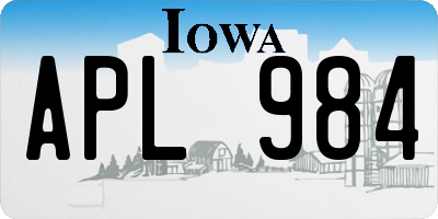 IA license plate APL984