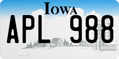 IA license plate APL988