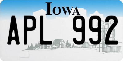 IA license plate APL992