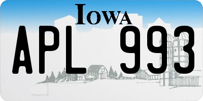 IA license plate APL993