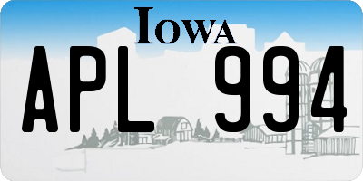 IA license plate APL994