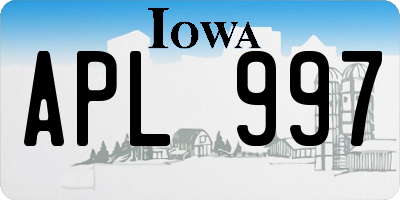 IA license plate APL997
