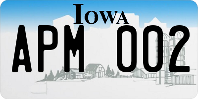 IA license plate APM002