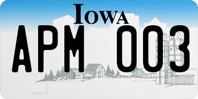 IA license plate APM003