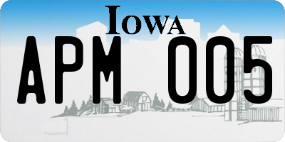 IA license plate APM005