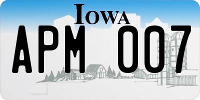 IA license plate APM007