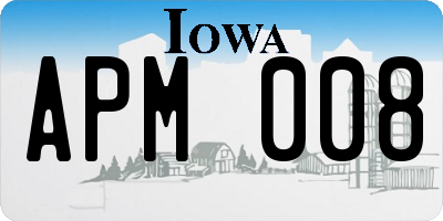 IA license plate APM008