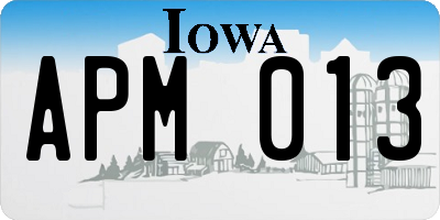 IA license plate APM013