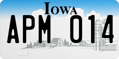 IA license plate APM014