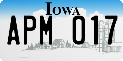 IA license plate APM017