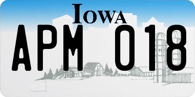 IA license plate APM018