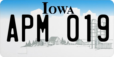 IA license plate APM019