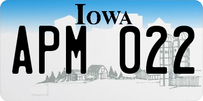 IA license plate APM022
