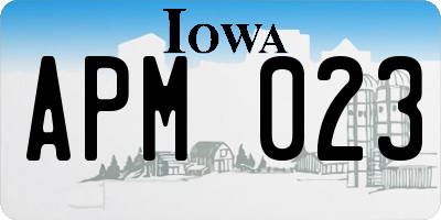 IA license plate APM023