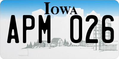 IA license plate APM026