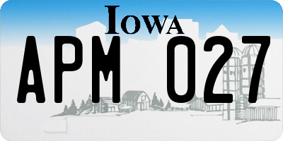 IA license plate APM027