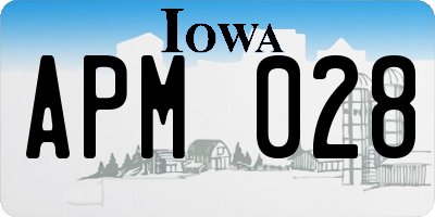 IA license plate APM028