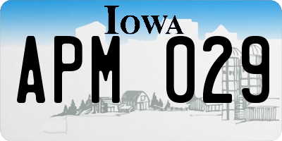 IA license plate APM029